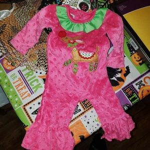 Girls minky mud pie Christmas Outfit NWOT
